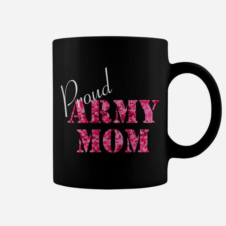 Womens Pink Digital Camo Shirt, Proud Army Mom Coffee Mug
