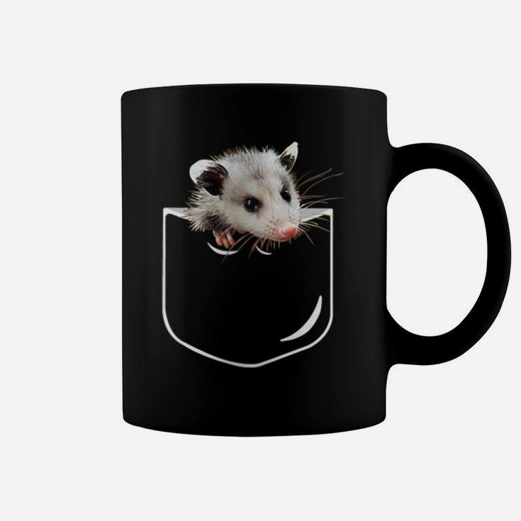 Womens Pocket Opossum Shirt, Funny Opossum In Pocket Gift Coffee Mug