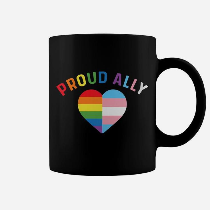 Womens Proud Ally Mom Lgbt Transgender Gifts Lgbtq Pride Trans Flag Coffee Mug