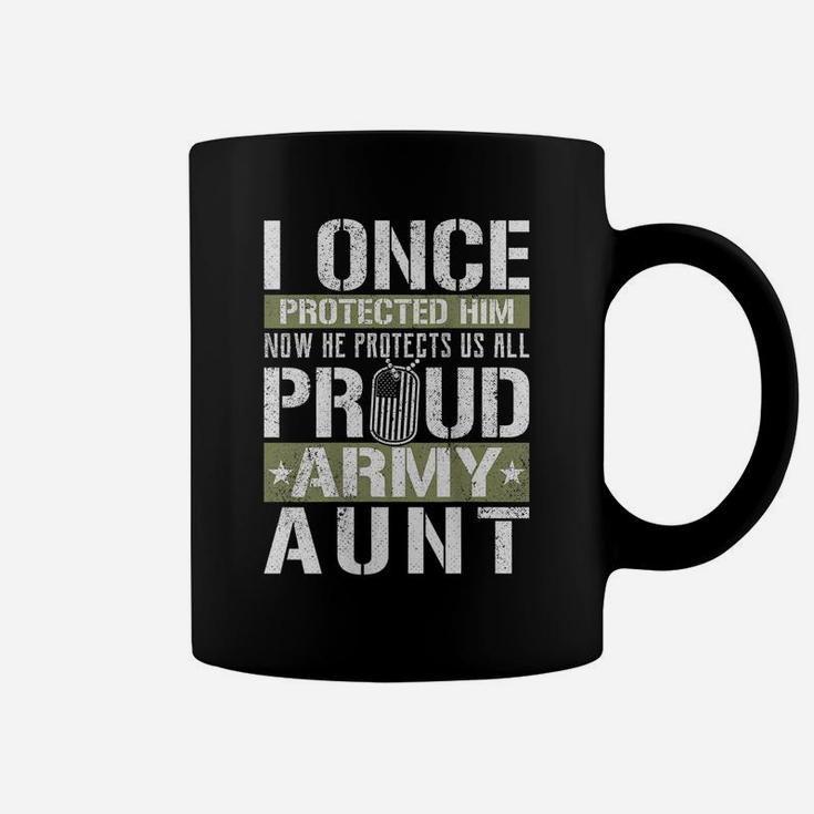 Womens Proud Army Aunt Support Military Nephew Coffee Mug