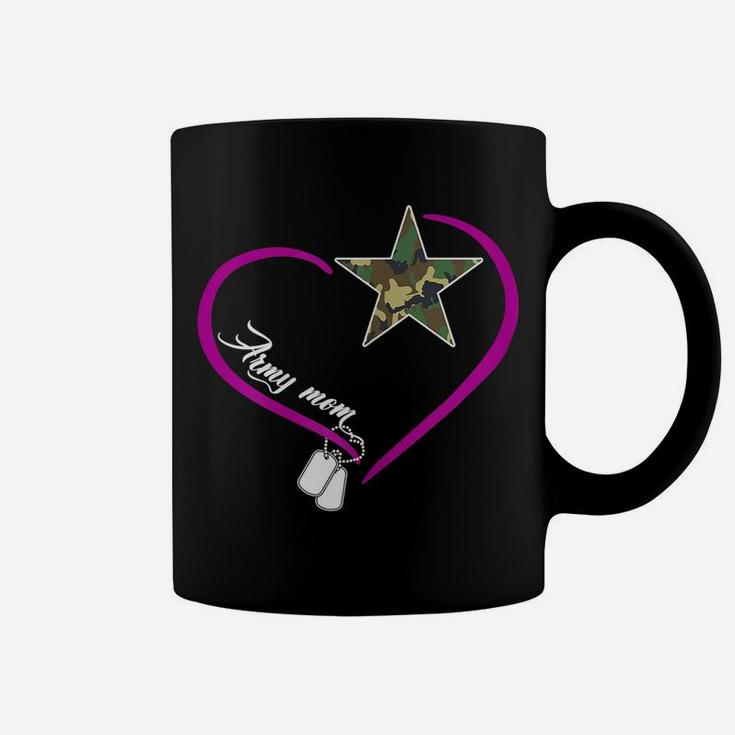 Womens Proud Army Mom - Heart Camo Star Mother Memorial Day Gift Coffee Mug