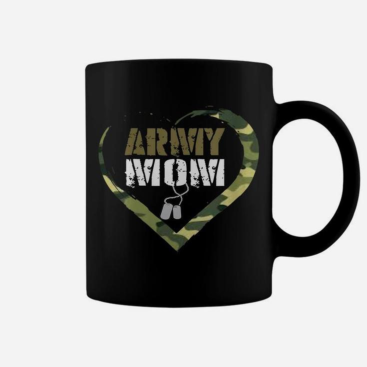 Womens Proud Army Mom Shirts For Women Cool Heart Camouflage Gift T Coffee Mug