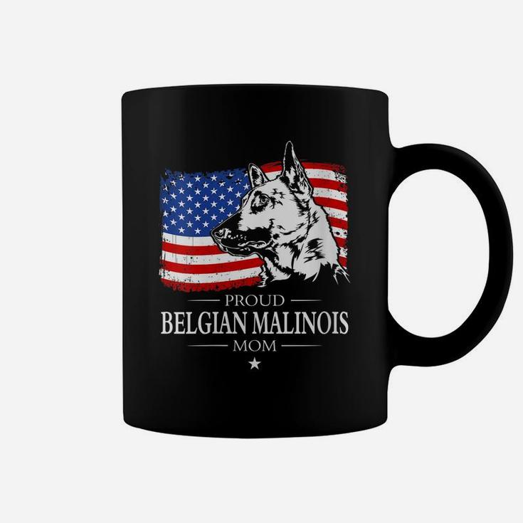 Womens Proud Belgian Malinois Mom American Flag Patriotic Dog Coffee Mug