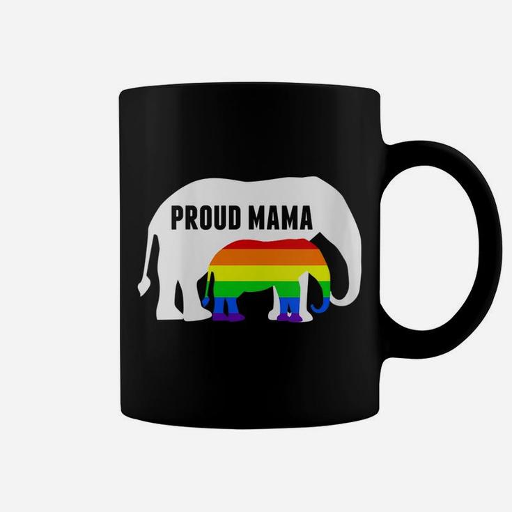 Womens Proud Lgbt Mama - Lgbtq Elephant Gay Pride Mom Coffee Mug
