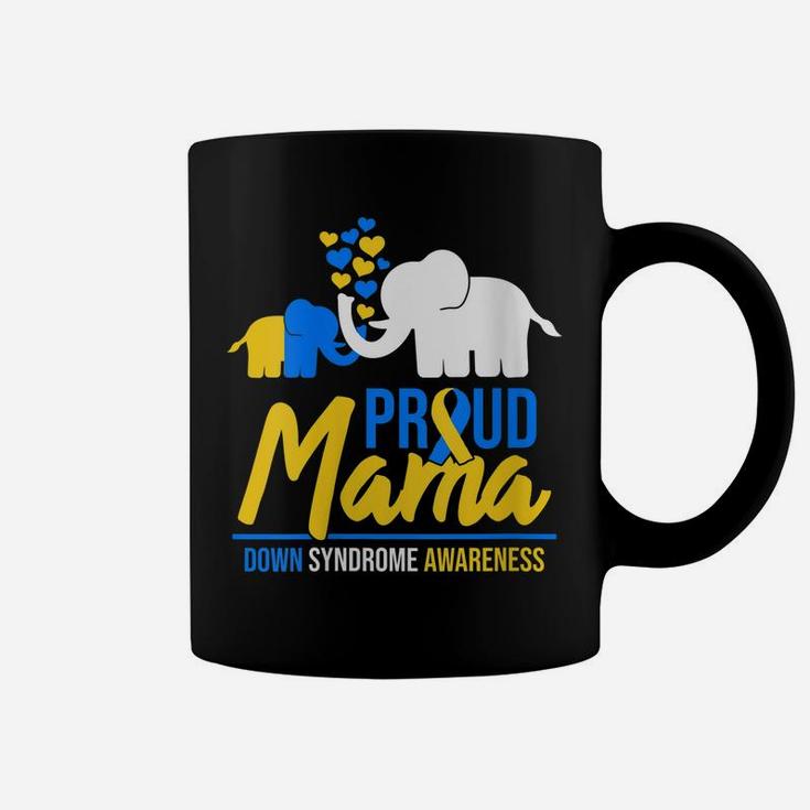 Womens Proud Mama Mom Down Syndrome Awareness Day Cute Elephant T21 Coffee Mug