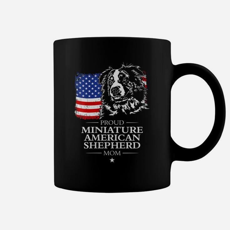 Womens Proud Miniature American Shepherd Mom American Flag Dog Gift Coffee Mug