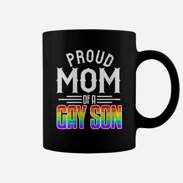 Womens Proud Mom Gay Son Pride Rainbow Flag Lgbt 2019 Gift Coffee Mug
