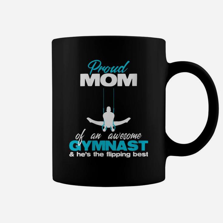 Womens Proud Mom Of An Awesome Boy Gymnast Rings Competition Meet Coffee Mug