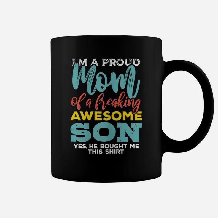 Womens Proud Mom Of Awesome Son Funny Womens Gift Tshirt Coffee Mug