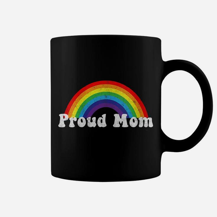 Womens Proud Mom Pride Shirt Gay Lgbt Day Month Parade Rainbow Coffee Mug