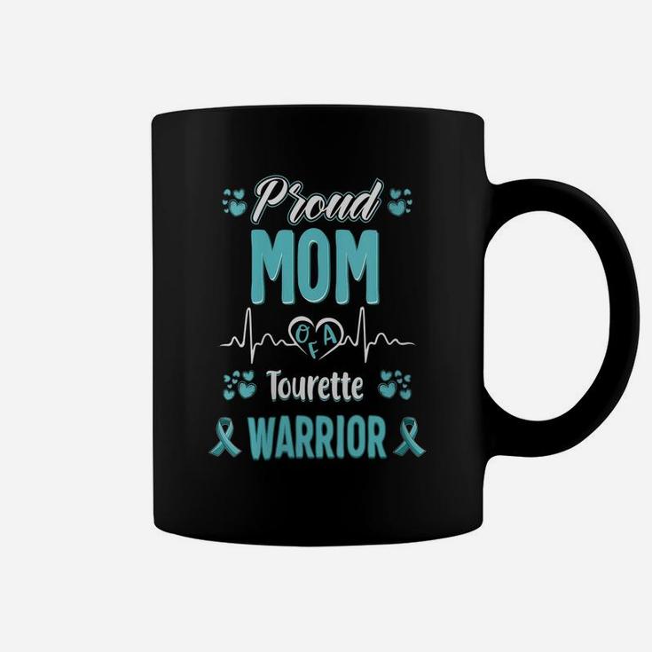 Womens Proud Mom Tourette Syndrome Warrior Awareness Ribbon Coffee Mug