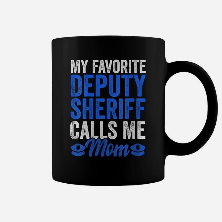 Womens Proud Police Mom Apparel Deputy Sheriff Son Coffee Mug