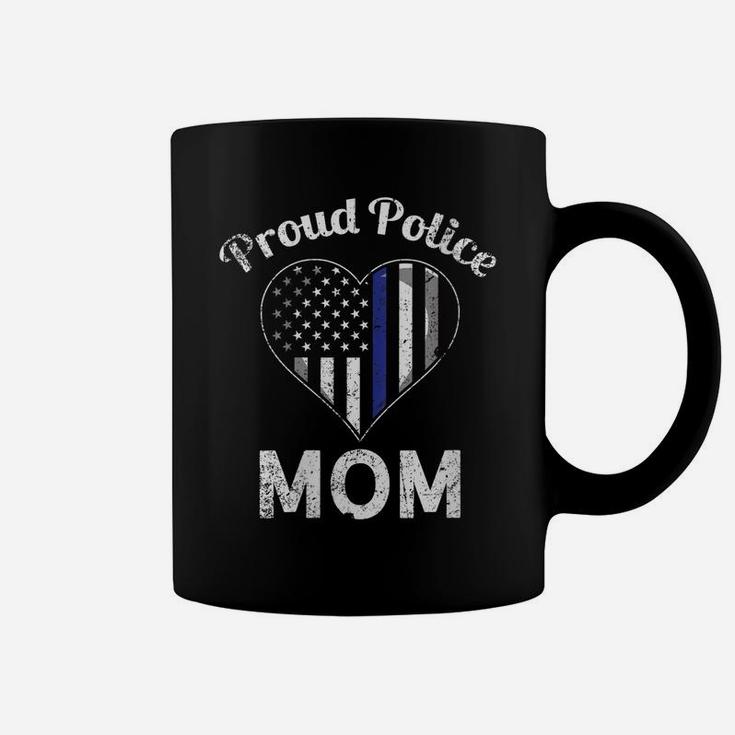Womens Proud Police Mom Thin Blue Line Mother's Day Coffee Mug