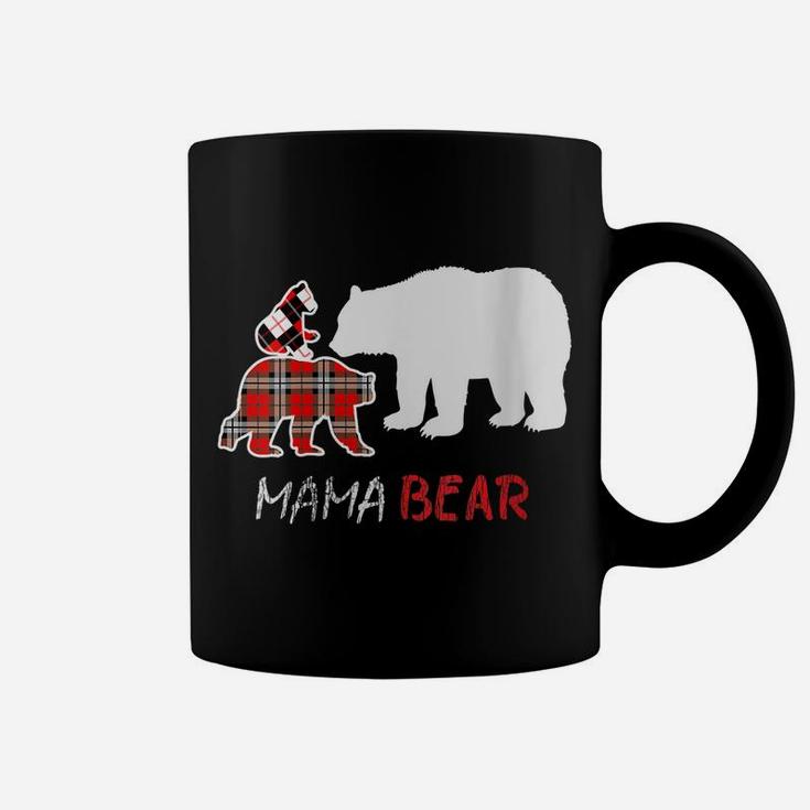 Womens Red Plaid Flannel Bear Mama Proud Mom Family Matching Pajama Coffee Mug