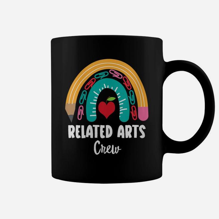 Womens Related Arts Crew, Funny Boho Rainbow For Teachers Coffee Mug