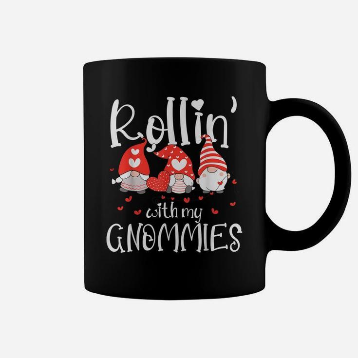 Womens Rollin With My Gnomies Cute Valentines Day Gnome Coffee Mug