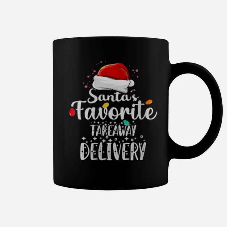 Womens Santa's Favorite Takeaway Delivery Cute Xmas Party Coffee Mug