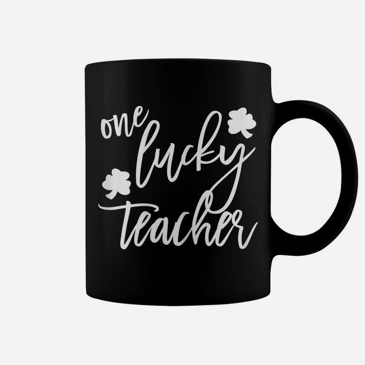 Womens St Patricks Day Gift For Kindergarten Prek One Lucky Teacher Coffee Mug