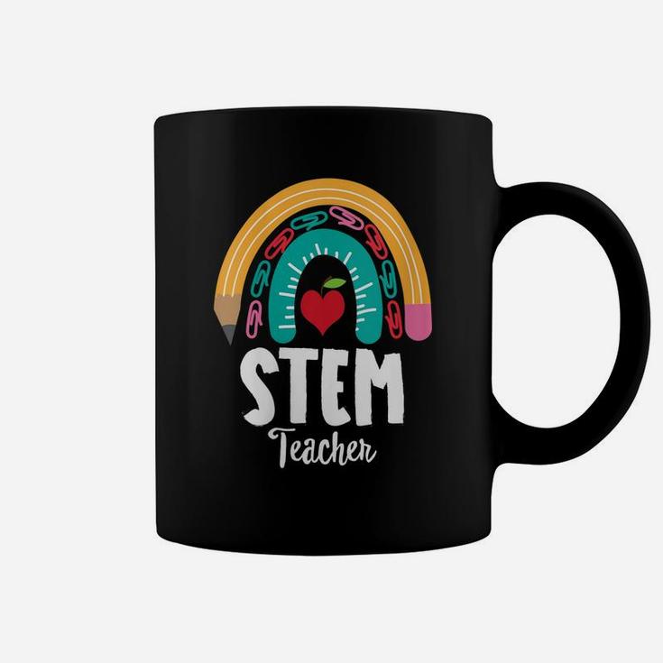 Womens Stem Teacher, Funny Boho Rainbow For Teachers Coffee Mug