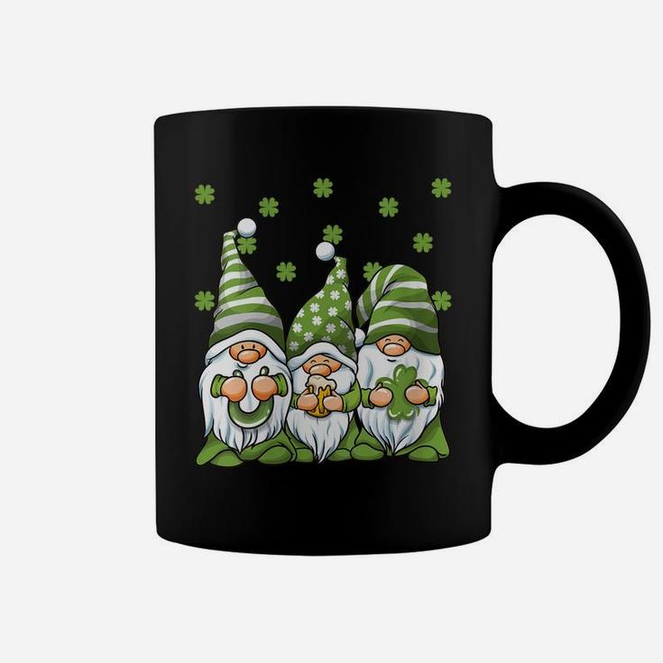 Womens Three Green Irish Gnomes Shamrock Clover St Patrick's Day Coffee Mug