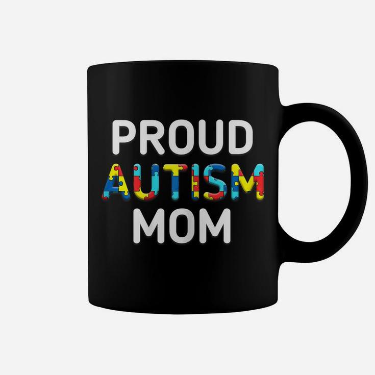 Womens Unique Proud Autism Mom Colored Puzzle Pieces Awareness Coffee Mug