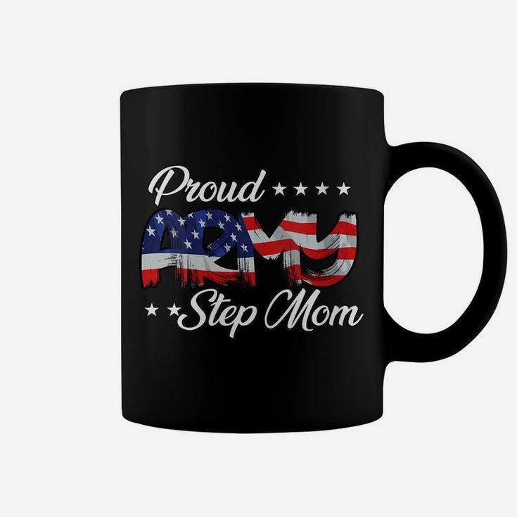Womens Us Flag Bold Proud Army Step Mom Coffee Mug