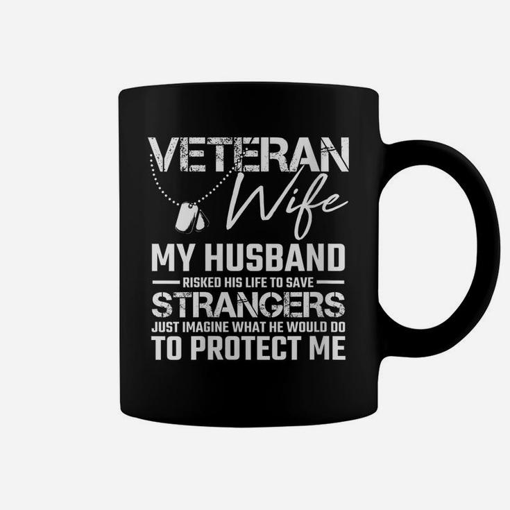Womens Veteran Wife Army Husband Soldier Saying Cool Military Gift Coffee Mug