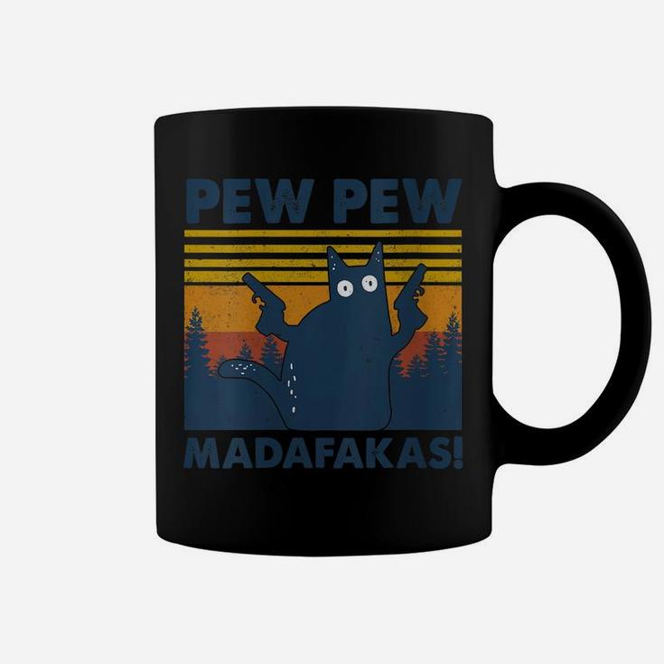 Womens Vintage Cats Pew Pew Madafakas Funny Crazy Cat Lovers Gifts Coffee Mug