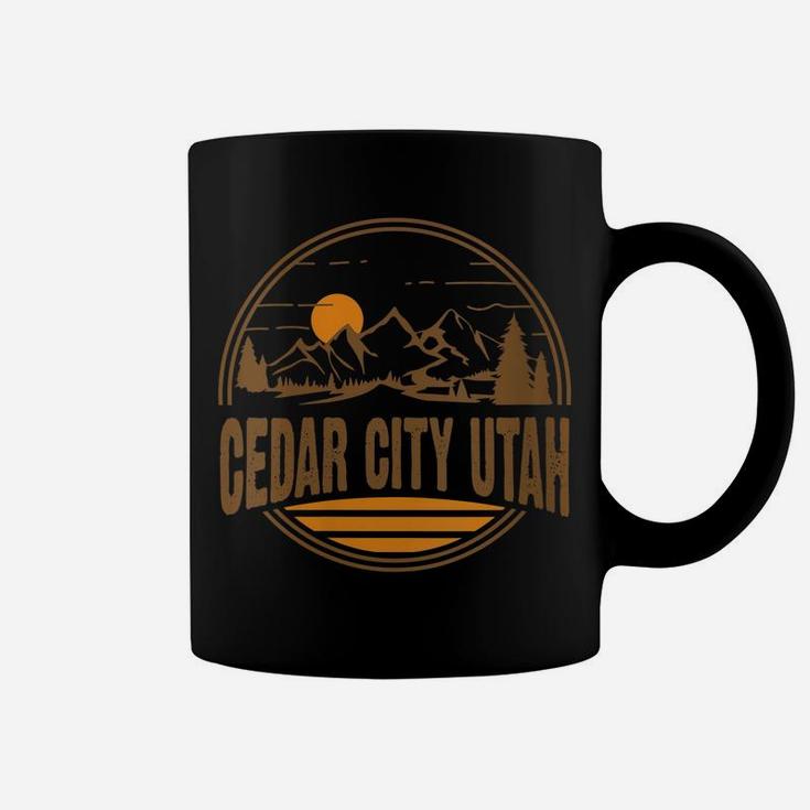 Womens Vintage Cedar City, Utah Mountain Hiking Souvenir Print Coffee Mug