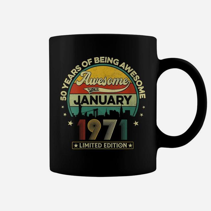 Womens Vintage January 1971 Retro 50Th Birthday 50 Years Old Gift Coffee Mug