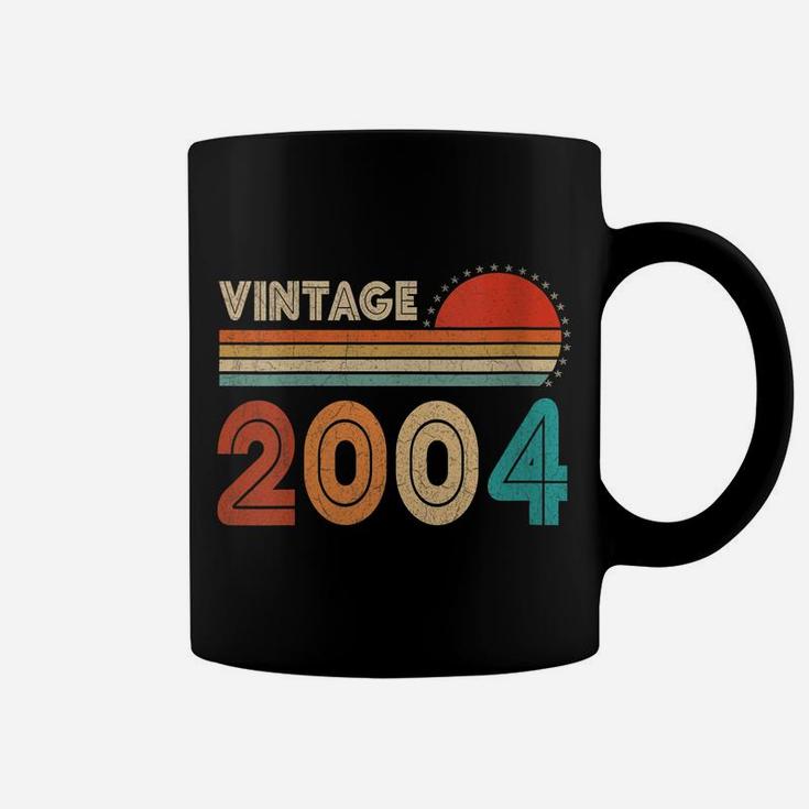 Womens Vintage Made In 2004 Retro 18 Years Old 18Th Birthday Gift Coffee Mug