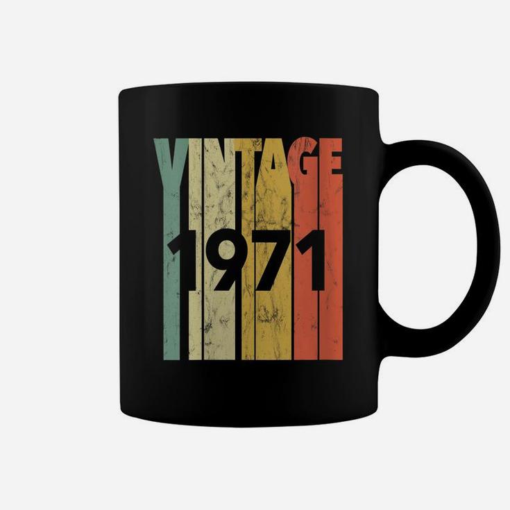 Womens Vintage Retro Made In 1971 Classic 50Th Birthday Coffee Mug
