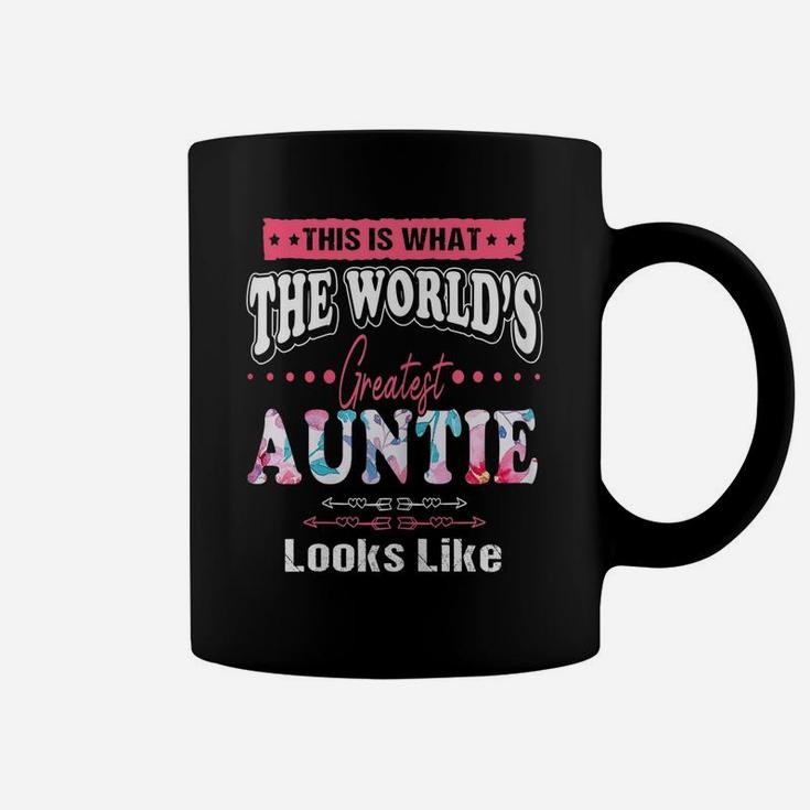 Womens What World's Greatest Auntie Looks Like Mothers Day Coffee Mug