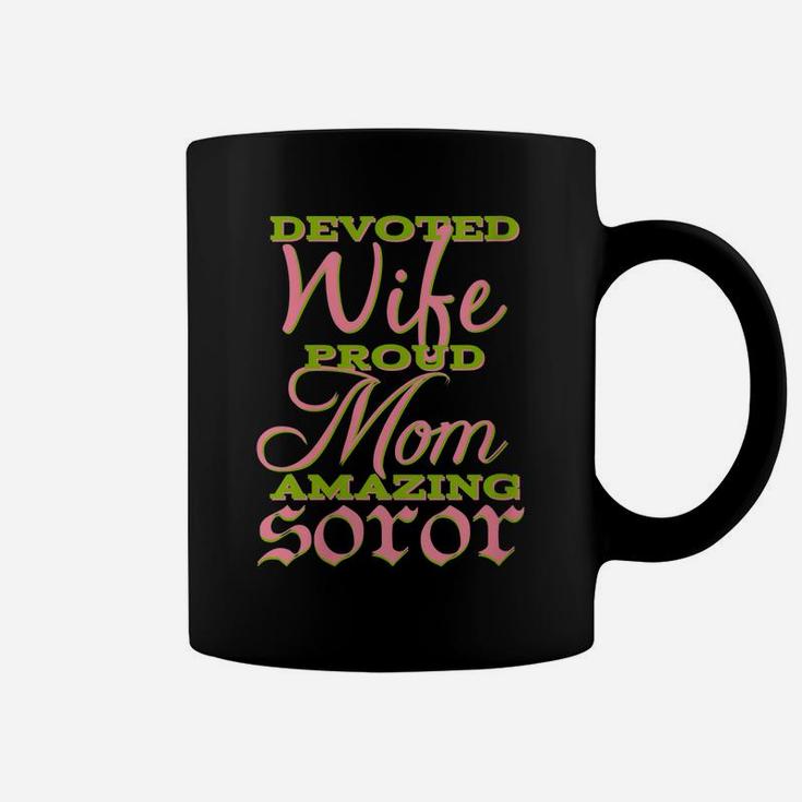 Womens Wife Proud Mom Amazing Soror |First Black Sorority Alpha 08 Coffee Mug