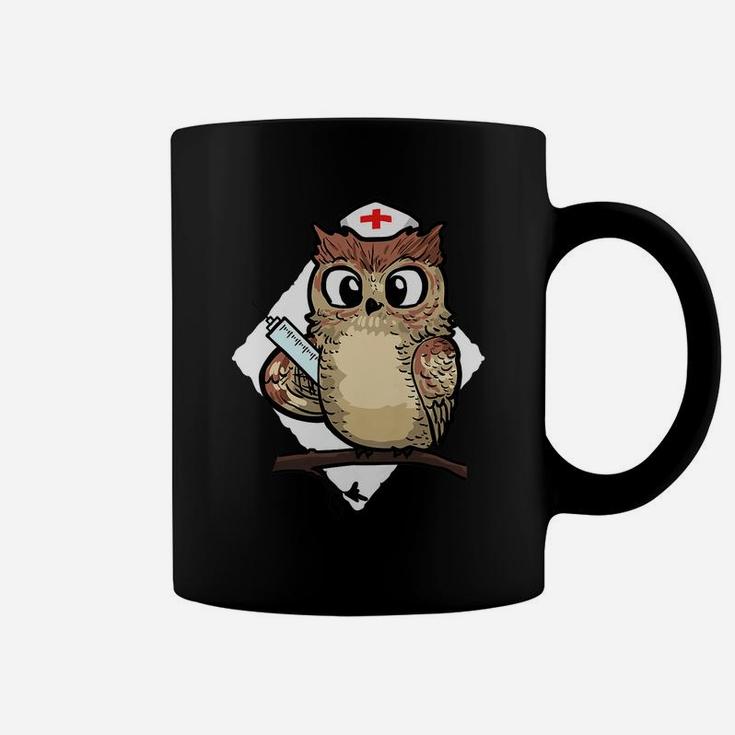Womens Women Funny Owl Nursing Gift Proud Night Shift Nurse Coffee Mug