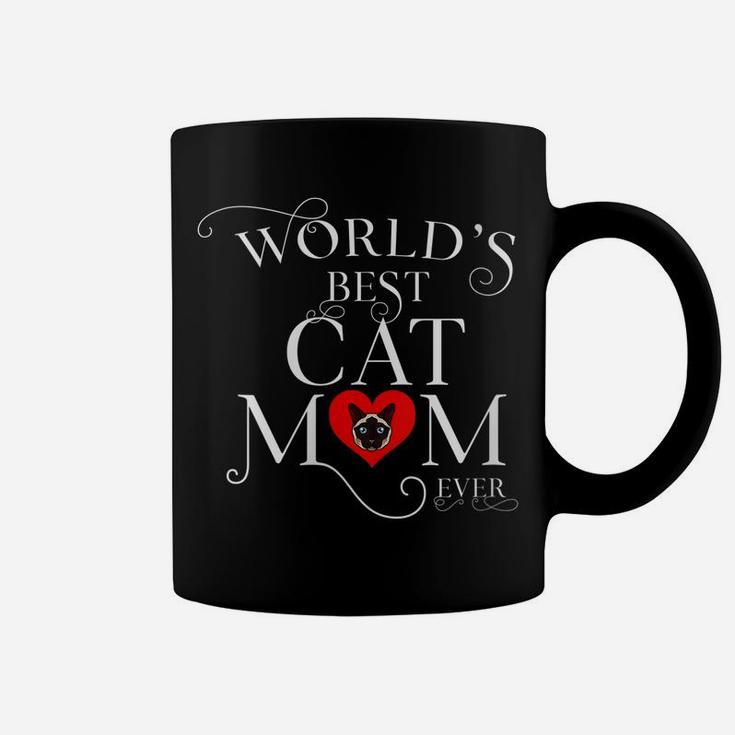 Womens World's Best Cat Mom Ever Siamese Cat Mom Coffee Mug