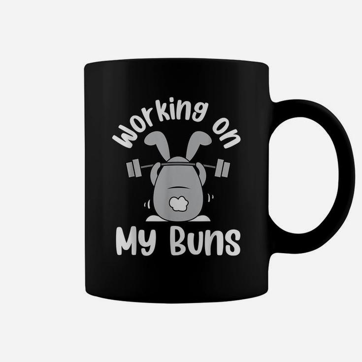 Working On My Buns Funny Gym Lover Bunny Easter Day Coffee Mug