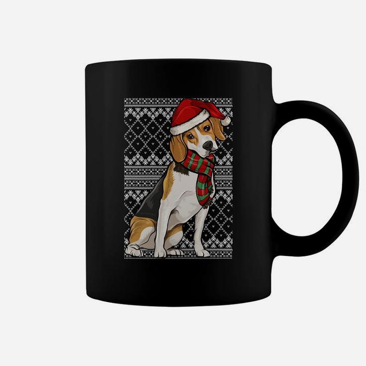Xmas Beagle Santa Claus Hat Ugly Christmas Sweatshirt Coffee Mug