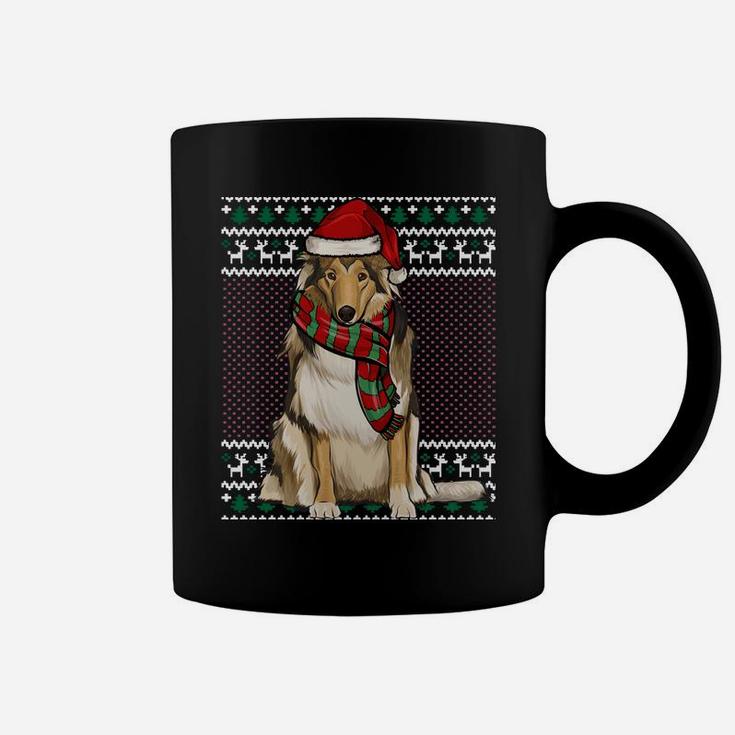 Xmas Collie Dog Santa Hat Ugly Christmas Sweatshirt Coffee Mug