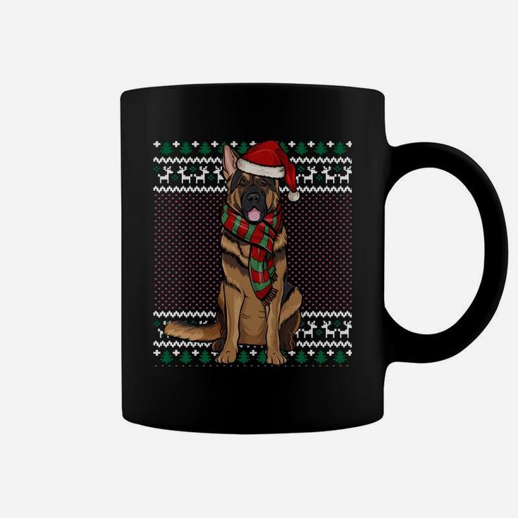 Xmas German Shepherd Dog Santa Hat Ugly Christmas Sweatshirt Coffee Mug