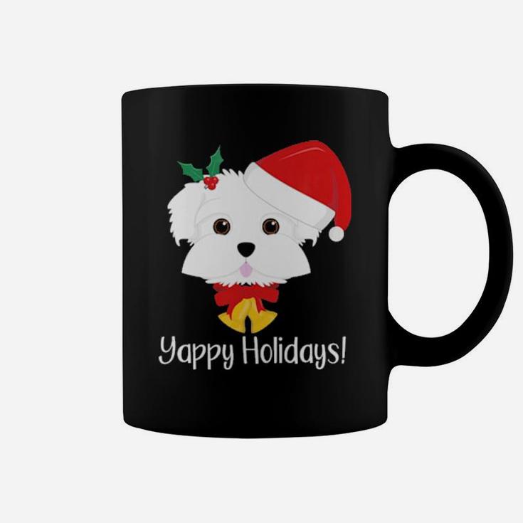 Yappy Holidays Cute Funny Maltese Dog Xmas Coffee Mug
