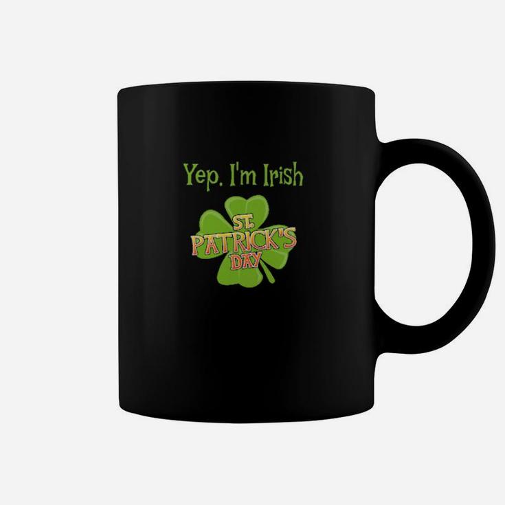 Yep I'm Irish Shamrock Four Leaf Clover Theme Lucky Green Coffee Mug
