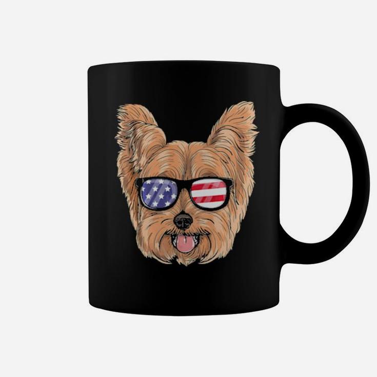 Yorkie Dog Patriotic Usa 4Th Of July American Cute Gift Coffee Mug