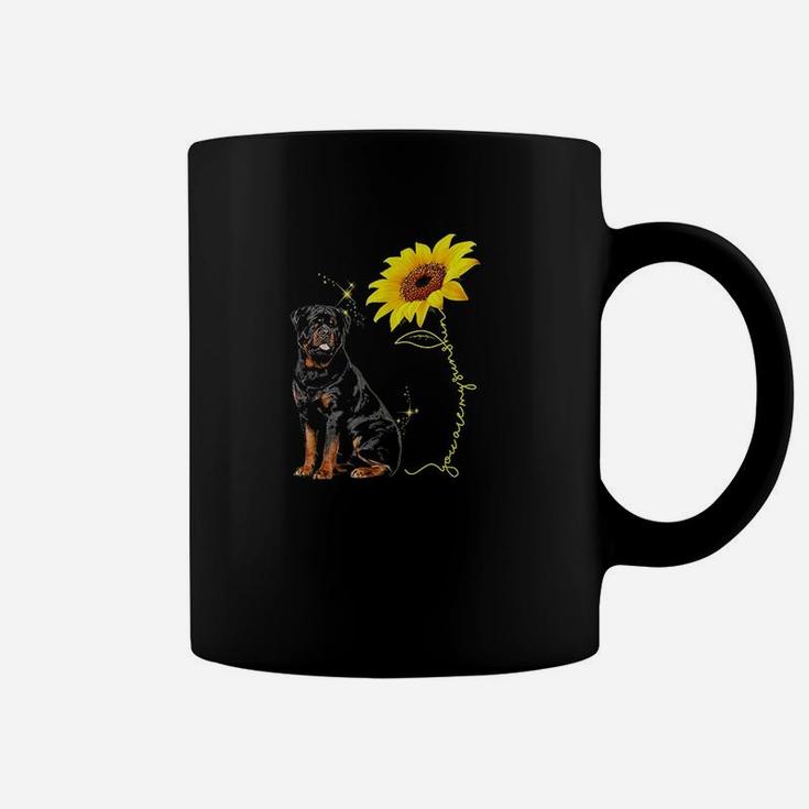 You Are My Sunshine Sunflower Rottweiler Lover Coffee Mug