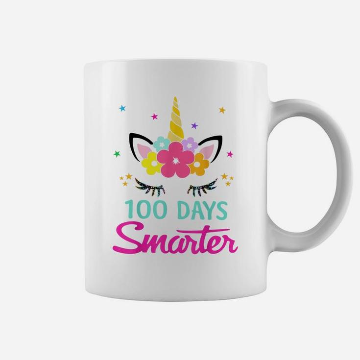 100 Days Of School Shirt 100 Days Smarter Unicorn Girls Gift Coffee Mug