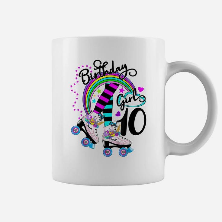 10Th Unicorn Roller Skate Birthday Party For Girls Shirt Coffee Mug