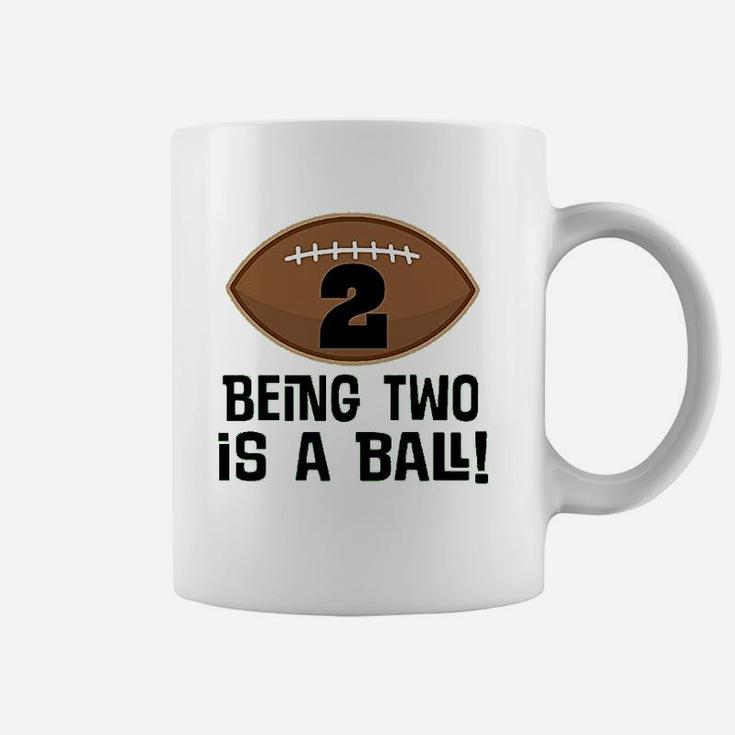 2Nd Birthday Football Sports Boys Being Two Is A Ball Coffee Mug
