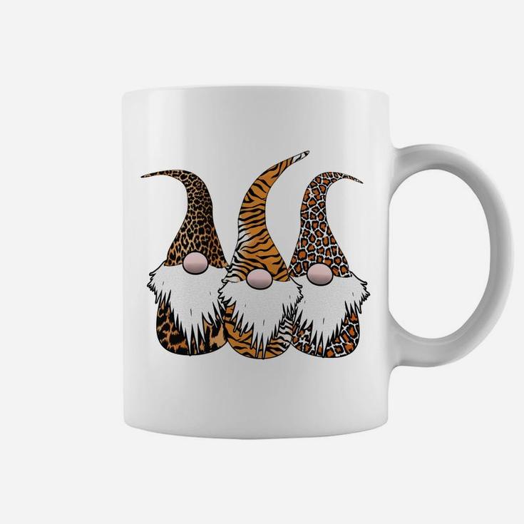3 Nordic Gnomes Animal Print Leopard Cheetah Tiger Stripes Coffee Mug