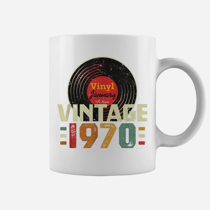 50Th Birthday Gift Vintage 1970 January 50 Years Vinyl Coffee Mug