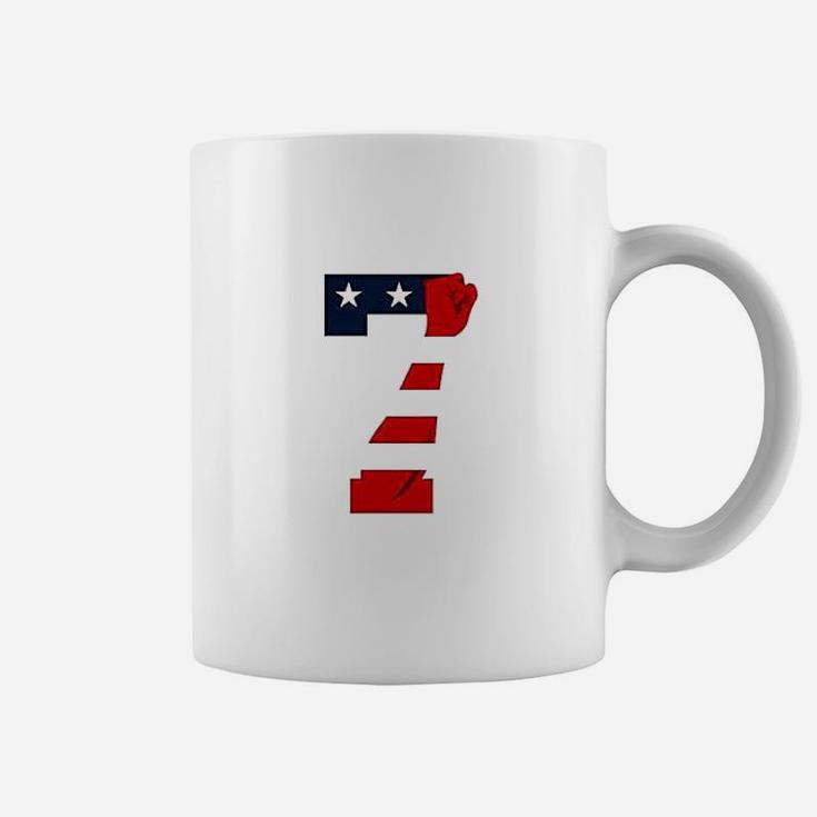 7 Patriotic American Flag Justice Fist Graphic Coffee Mug